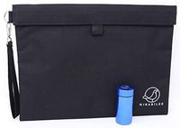 Smell Proof Bag/pouch + Stash Jar Aluminum Container with Screw Lid BUNDLE- Odorless Case Eliminates Strong Smell/Odor Discreet Design (12X9 inches- Black) (1.1X2.7 inch-Blue) dog tested Odorproof