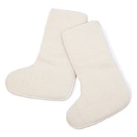 Adult Bed Socks in Organic Merino Wool, Natural White, Size Large (Pair)