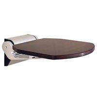 CXD Foldable Bathroom Chair Wall Mounted Shower Bench for Elderly, Stainless Steel Base with Teak Seat, Heavy Duty Bath Shower Stool for Disabled, Pregnant Women