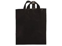 Reusable Soft Loop Plastic Bags - Mezzo Black Studio Shopping Bags Bulk 100% Recycled Plastic 16x15x6" (250 Bags) - Wraps-BSMBK
