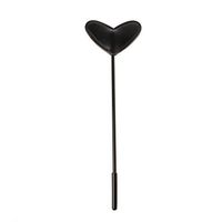 a-YUEYUE Faux Leather Heart Shape Riding Crop Paddle Horse Whip for Couples - Black