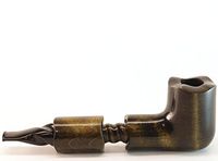 Mr. Brog Canadian Tobacco Pipe - Model No: 304 Golway Brown Yellow Shades - Pear Wood Roots - Hand Made