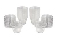 Pack of 32 Plastic Gelatin Cups with Lids 2.5 Oz