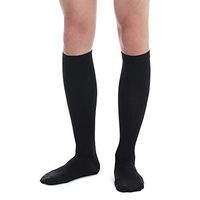 Fytto 1067 Ribbed Compression Socks for Professionals 15-20 mmHg - Graduated Medical Support for Flight, Travel, DVT and Edema - Medium, Black
