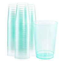 BUCLA 100pcs 12OZ Green Plastic Cups-Disposable Plastic Cups-Premium Unbreakable Wedding Cups-Party Cups,Great For St. Patrick's Day,Easter