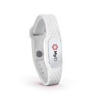 MyID Hive Medical ID - Store Medical Information for Free - Super Comfortable Silicone Material - Perfect for Those with Diabetes, Autism, Etc - Fits Kids & Adults - White
