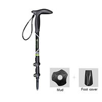 Crutches Carbon Fiber Trekking Pole Ultra Light Three-Section Cane Telescopic Adjustable Walking Stick Black Gray (Color : Black, Size : 46cm)