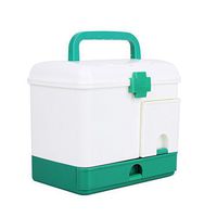 Ajusen First Aid Box Extra Large Household Medical Storage Case Safe Storage Containers Multifunctional For Home or Office 28X21X23.5cm (Green)