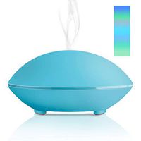MissRhea Mini USB Essential Oil Diffuser Humidifier,80ml Cute Shell Shape Aromatherapy Kids Diffuser, Decor Lighting with 7 LED Color Changing Lamps and Waterless Auto Shut-Off(Blue)