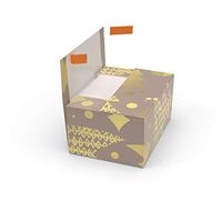 Cloaked Box - Easy Gift Wrapping Kit Includes Peel & Stick Wrapping Paper, Box, Tissues, Ribbon, and Card - Winter Gold, Small (7 x 5 x 3.5 inches)