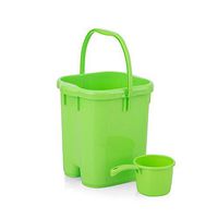 Mai® Foot Bath Heightening 39cm with Acupressure Massage Plastic Foot Bucket + Drift Set Bath Footbath Household Foot Wash Basin Old Children Adults are Available with Portable 27 * 28 * 38cm