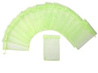 ZUUC Colorful Organza Drawstring Pouch Bag, 5''W x7" L, Pack of 100 (Fluorescent Green)