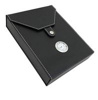 Cedar Wood Cigar Storage Case Box with Humidor Humidifier Hygrometer for Cigar Accessories (Black)
