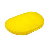 GMS Small Pocket Pill Box W/4 Compartments Holds up to 20 Pills Actual Size: 3.0”w X 2.0”d X .6”h Select Color (Pack of 1Yellow)