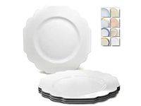 " OCCASIONS" 60 Plates Pack, Heavyweight Disposable Wedding Party Plastic Plates (10.5'' Dinner Plate, Imperial in Plain White)