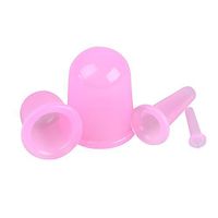 ULTNICE 4pcsSilicone Cupping Cups Therapy Body Massage Tools Body Facial Therapy Pink