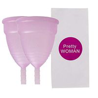 2 Pcs Medical Silicone Menstrual Cup Feminine Hygiene Period Silicone Cup Lady Women Cup Menstrual Colletor Copita 2Pcs-Naked-Purple S Size