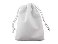 Pack of 25 Velvet Gift Bags Drawstring Jewelry Pouches Candy Bags Wedding Favors (4.8" X 3.6", White)