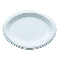 Eco-Products Renewable & Compostable Oval Plates, 10 in x 7 in, Case of 500 (EP-P009)