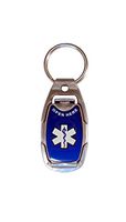 Medical Alert ID Tag, Safety, Sport and Everyday Necklace, Tag, Keychain, Zipper Pull, or Dog Tag (Blue)