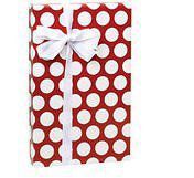Gloss Crimson Red and White Large Polka Dot Wrap Wrapping Paper Roll - 16 Foot