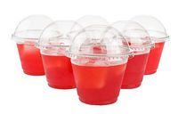 GOLDEN APPLE, 9oz-25sets. Clear Plastic Cups with no Holes Dome lids