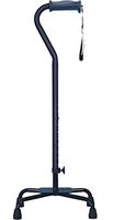 Hugo Mobility Adjustable Quad Cane for Right or Left Hand Use, Ebony, Large Base