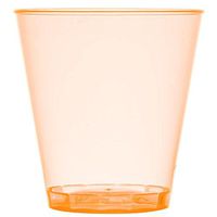 Fineline Quenchers 402-ORG 2 oz. Neon Orange Hard Plastic Shot Cup - 2500/Case