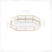 Storage Desk,Pinleg Glass Storage Basket Mesh Crate Vintage Kitchen Office Organiser Tray Golden Tray Simple Jewelry Cosmetic Decoration Retro Copper Tea Tray (Gold, B)