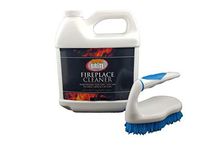 Fireplace Cleaner Refill by Quick 'n Brite, 64 oz - Includes free brush; Non-toxic; Cleans glass, brick, tile, stone, river rock; Removes soot, smoke, creosote & more