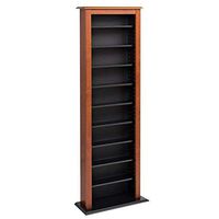Prepac Slim Barrister Tower Storage Cabinet, Cherry and Black