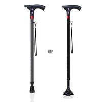 MANO walker III- Adjustable Walking Stick with Lights and Safety Alarm for Older People, Switchable All-Terrain Base and One-Leg Conversion for Extra Stability
