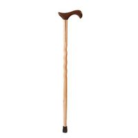 Handcrafted Wood Walking Cane - Made in the USA by Brazos - Twisted Maple/Walnut - 37 Inches
