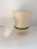World Centric Compostable Tree Free Coffee Cup Combo 8 Ounce Cup AND Lids (1000 SETS : 2000 UNITS)