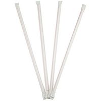 White Straws with Red Stripe - Extra Long 10” Plastic Straws - Individually Wrapped and Perfect for Parties, Smoothies, Soda and So Much More! Frozen Dessert Supplies - Fast Shipping! 500 Count
