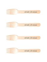 Perfect Stix-Sucre Shop Eat Drink Married forks-20 Wooden Cutlery Forks with Married Themed Print (Pack of 20)