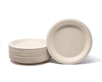 EDI Natural Compostable Plant Fiber Plate, Biodegradable & compostable, Natural color (100 Count, 7")