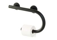 Lifeline Toilet Paper Holder Grab Bar - Designer Series | Right Hand | Matte Black