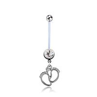 Navel Piercing Flexible Pregnancy Maternity Rings Body Baby Feet Belly PiercTO Best For gift Party Trendy Creative Women Elegant Cheap Styling | Color - White