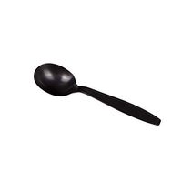 Karat U2032 5.6" PP Extra-Heavy Weight Disposable Soup Spoon, Black (Pack of 1000)