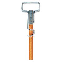 Boardwalk BWK609 Spring Grip Metal Head Mop Handle for Most Mop Heads, 60" Wood Handle