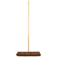 408 18" Push Broom with 60" Handle Brown Wood