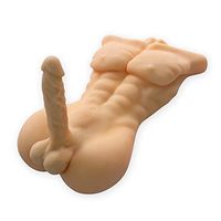 JS-YQX Lifelike Lovely Fleshlike Pussycat TPE Doll Man Torso Doll with Realistic Pénis Dǐldo for Women Couple Gift