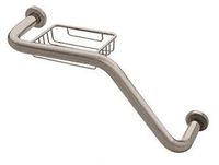 C.R. LAURENCE GB535BN CRL Brushed Nickel 20 135 Degree Grab Bar With Wire Basket by C.R. Laurence