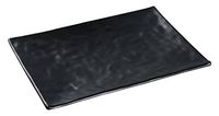 Yanco BP-2210 Black pearl-1 New Rectangular Bowl, 10" Length, 6.25" Width, Melamine, Black Color with Matting Finish, Pack of 48