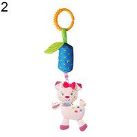 Ugthe Baby Toys Plush Cartoon Animal Baby Infant Stroller Rattle Hand Bell Educational Toys - Elephant