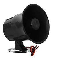 XINFLY Wired Alarm Siren Horn 1-Tone 15W DC 12V Outdoor Siren Horn with Bracket for Home Security Protection System (Black)
