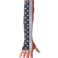 Unisex Cooling Arm Sleeves America Flag UV Sun Protection Arm Perfect for Driving Fingerless Breathable Gloves (1 Pair)