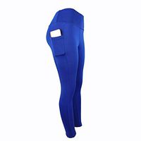 Kiyotoo Women Solid High Waist Yoga Fitness Running Gym Stretch Non See-Through Sports Pocket Leggings Active Leggings