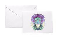 Polygonal Lion Head Stationery Note Card Set